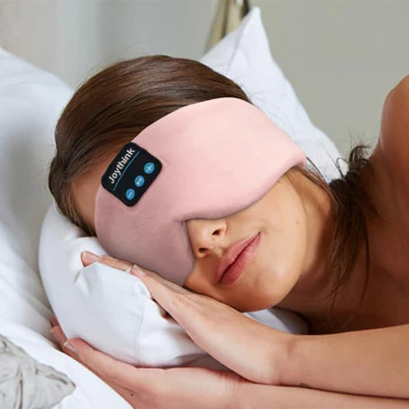 Joythink High-Tech Satin Wraparound Sleep Mask with Built-In Bluetooth Headphones (Pink)