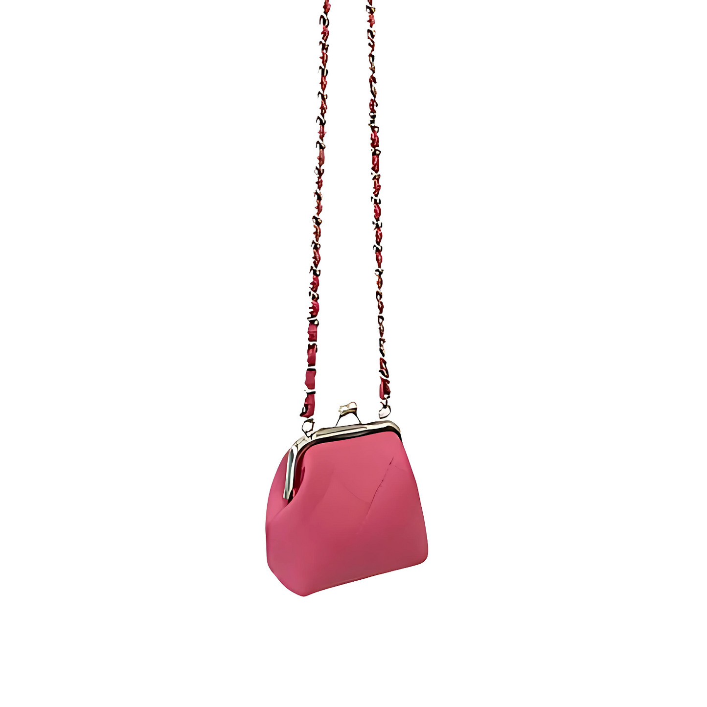 Stylish and Convenient Clip-Top Rhombus-Style Crossbody Chain Purse