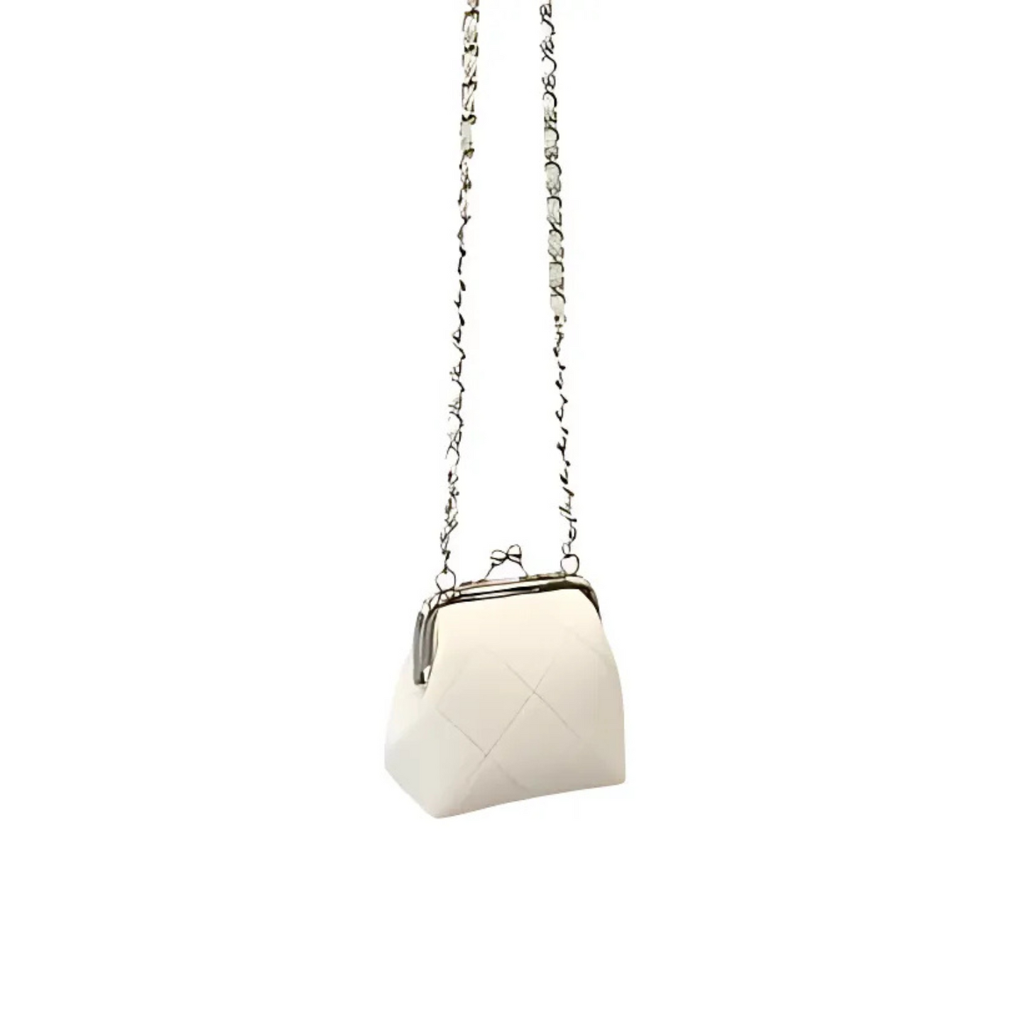 Stylish and Convenient Clip-Top Rhombus-Style Crossbody Chain Purse