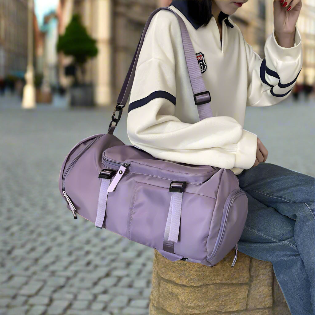Oversized Waterproof Two-Tone or Solid Color Large Backpack with Top Handle - Space for Shoes and Other Essentials