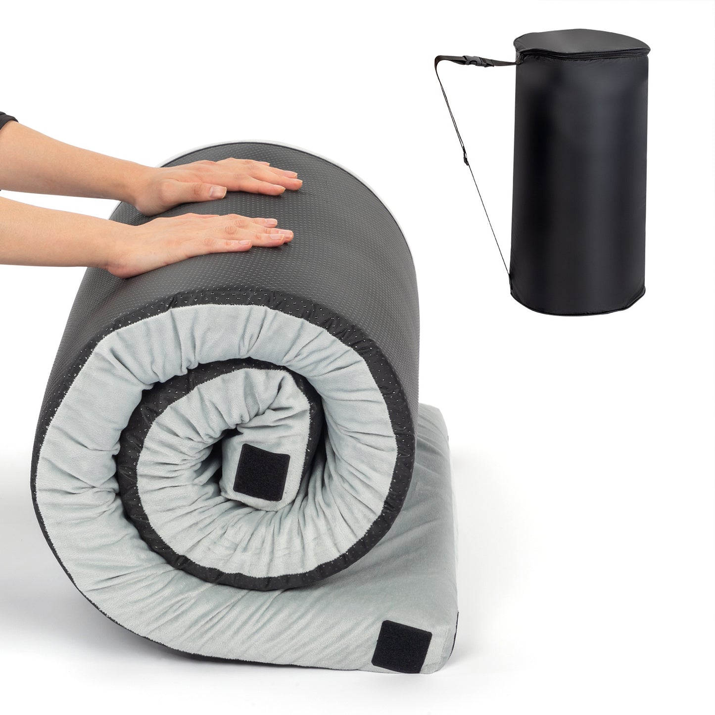 75x30x2.5in, Memory Foam, Grey Camping Mattress, With Storage Bag