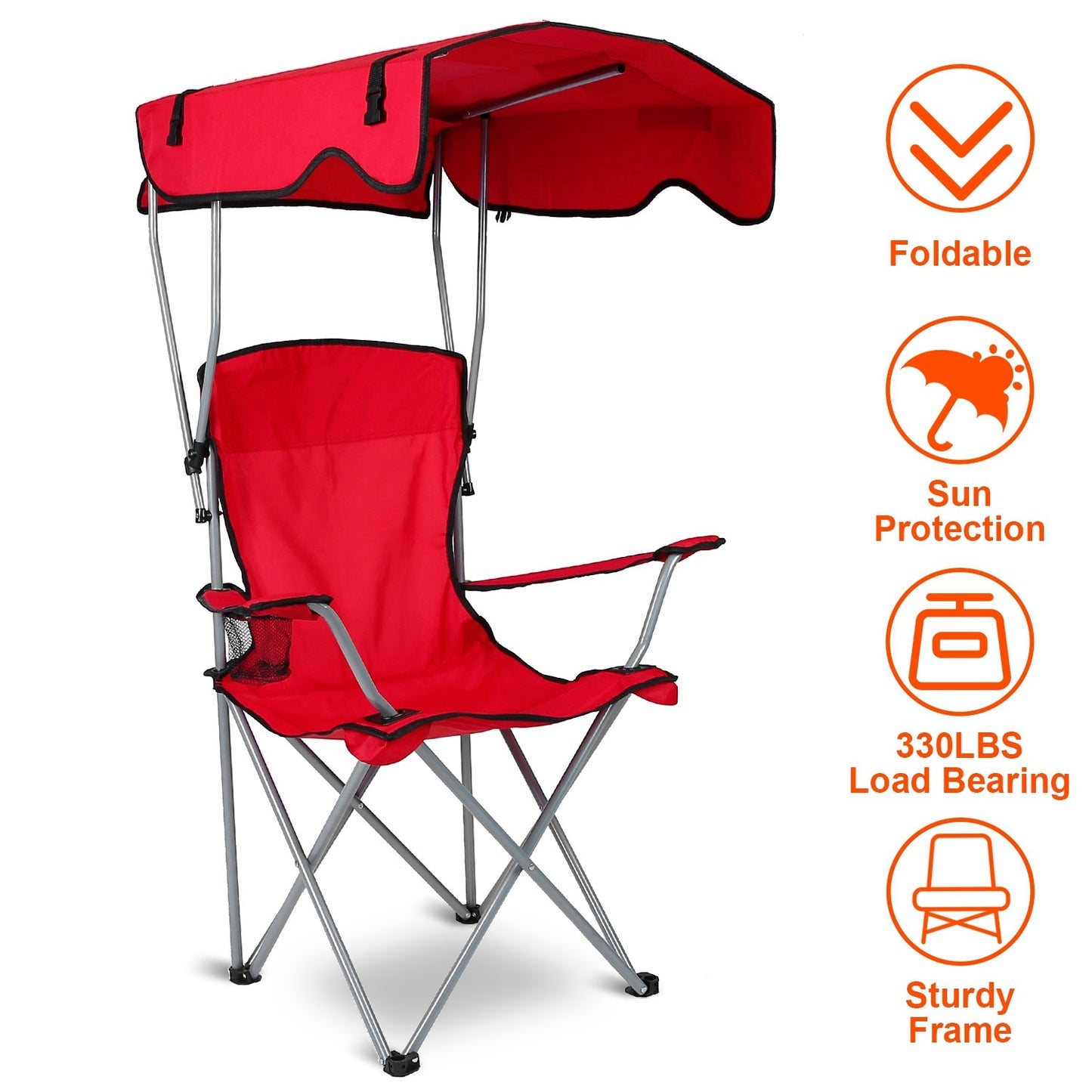 Camping Chair With Sunshade, Foldable Portable Rain Shelter Chair, Supports 330LBS, Banned On Walmart Platform