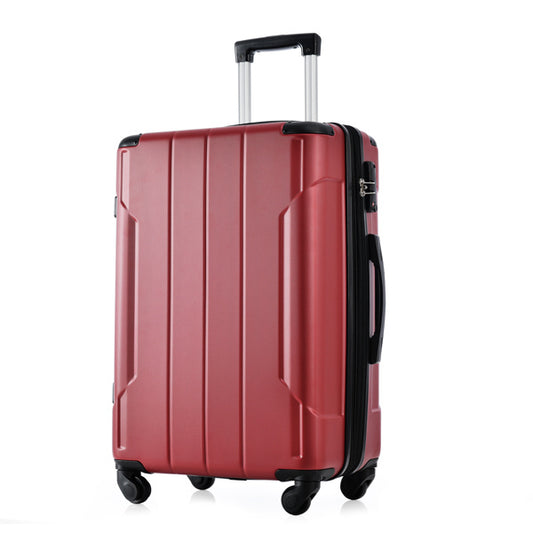 Maroon Hardshell, Lightweight and Durable ABS Suitcase with Dual Wheels, Expandable 28-Inch Checked Luggage