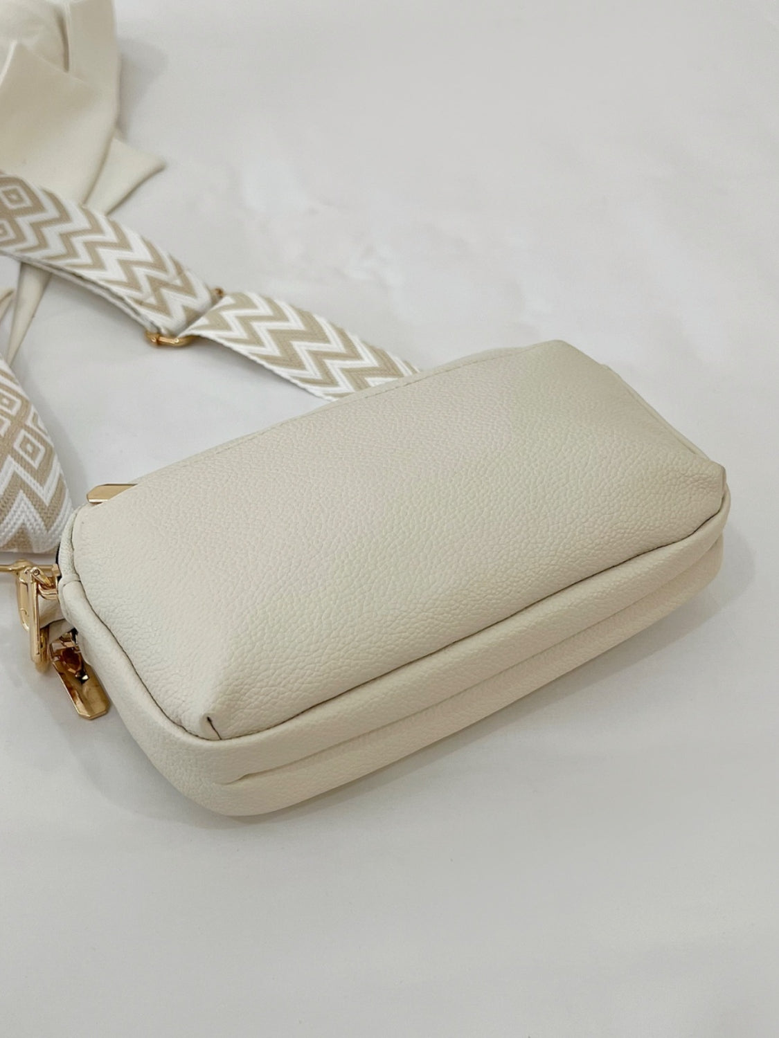 Petite Rectangular Crossbody Bag with Comfortable Coordinated Strap in Geometric Design