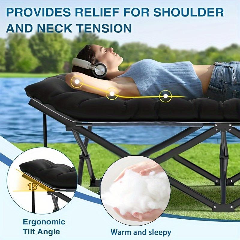 Grey Folding Camping Bed, Heavy Duty Rollaway Bed With Carrying Bag, Suitable For Travel Camp Office, RV Travel Rollaway Bed