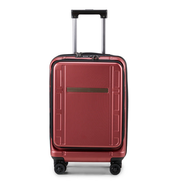 20-inch Lightweight Hardshell Carry-On Luggage with TSA Lock and Front Laptop Compartment (Wine Red)