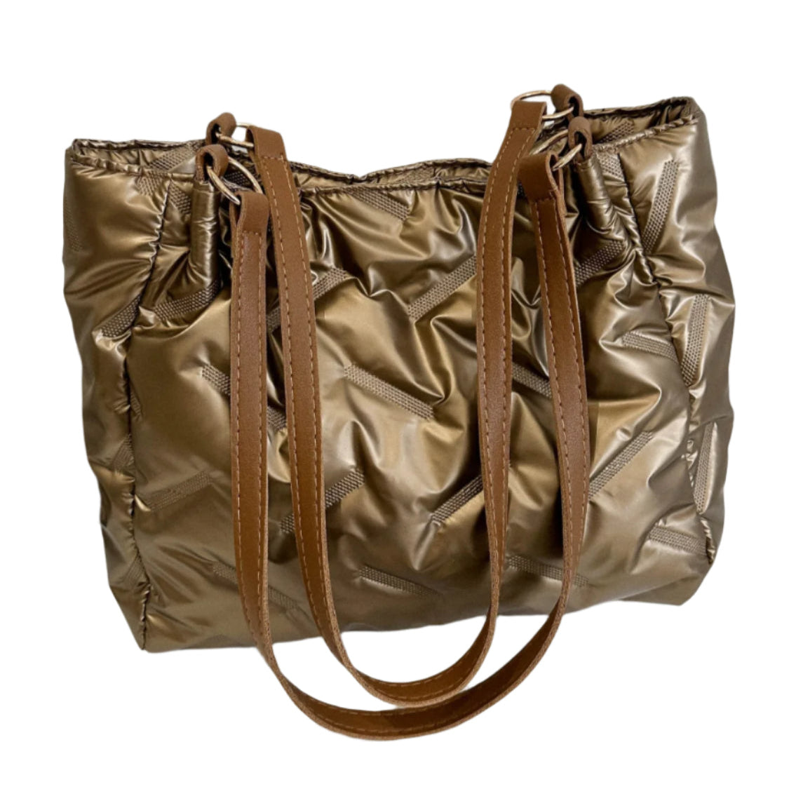 Edgy Metallic Shoulder Bag in Gold, Silver, Pink, Creampuff or Midnight