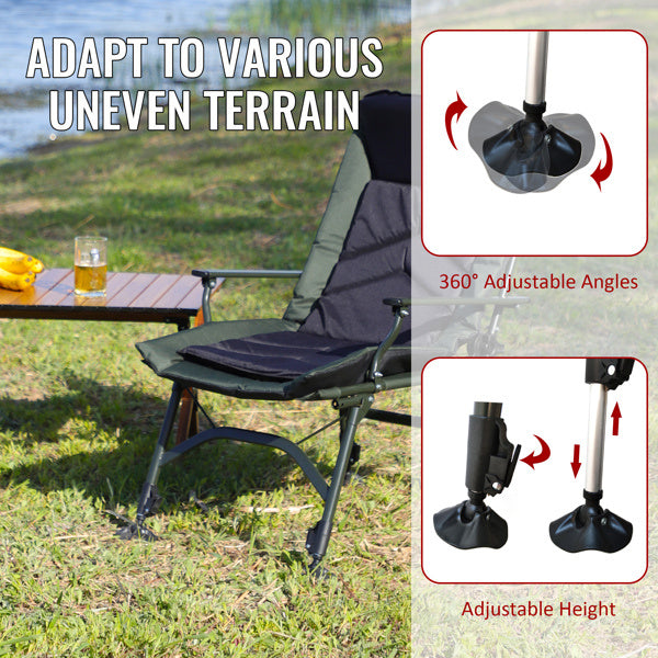 Camping Lounge Chair, Portable Folding Recliner With Adjustable Backrest, Suitable For Indoor And Outdoor Camping, Beach Hiking, Fishing
