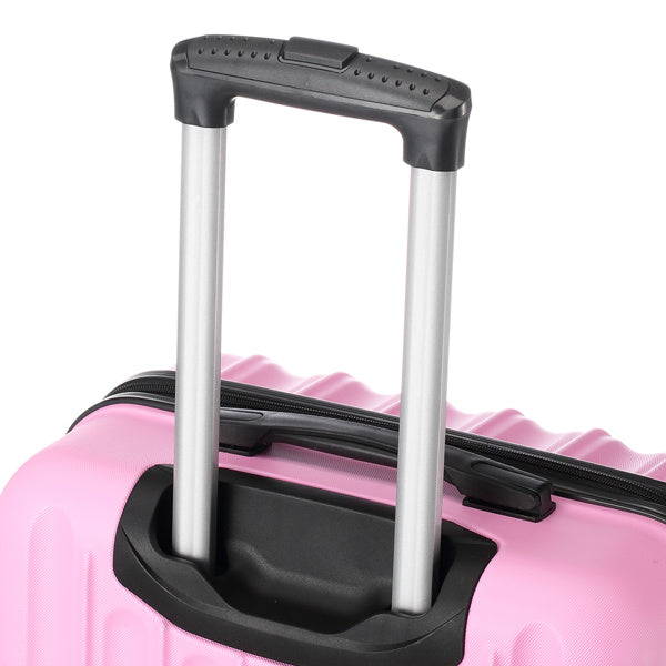 Cute and Durable 3-Piece Luggage Set (Pink)