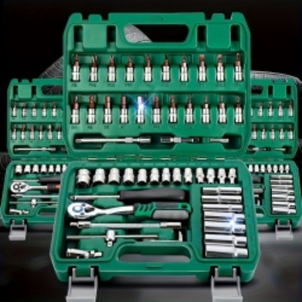 46PCS 1-4  Ratchet Wrench Combination Socket Tool Set Kit Auto Car Repair Tools
