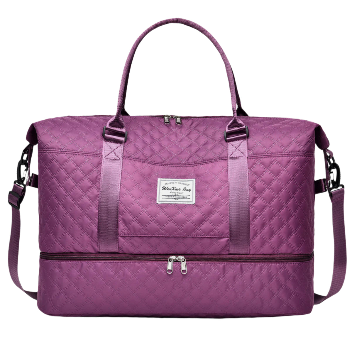 Diamond Grid Oxford Cloth Oversize Travel Bag (Shown in Jam)