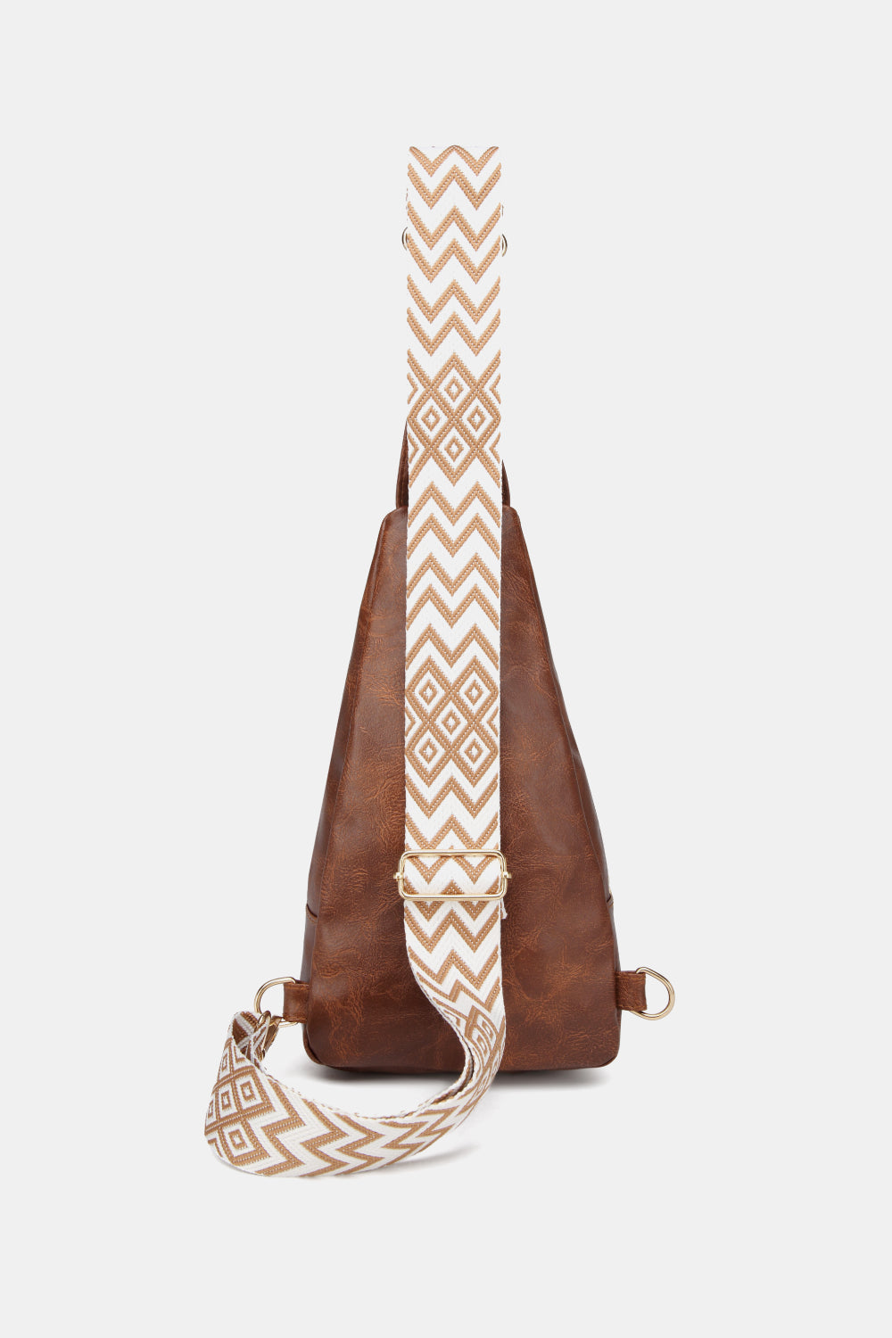 Elongated Faux Leather Sling Bag