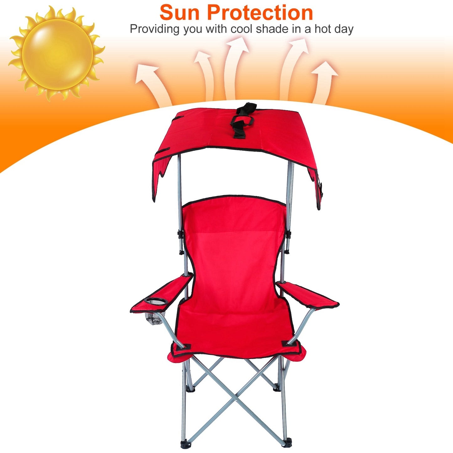Camping Chair With Sunshade, Foldable Portable Rain Shelter Chair, Supports 330LBS, Banned On Walmart Platform