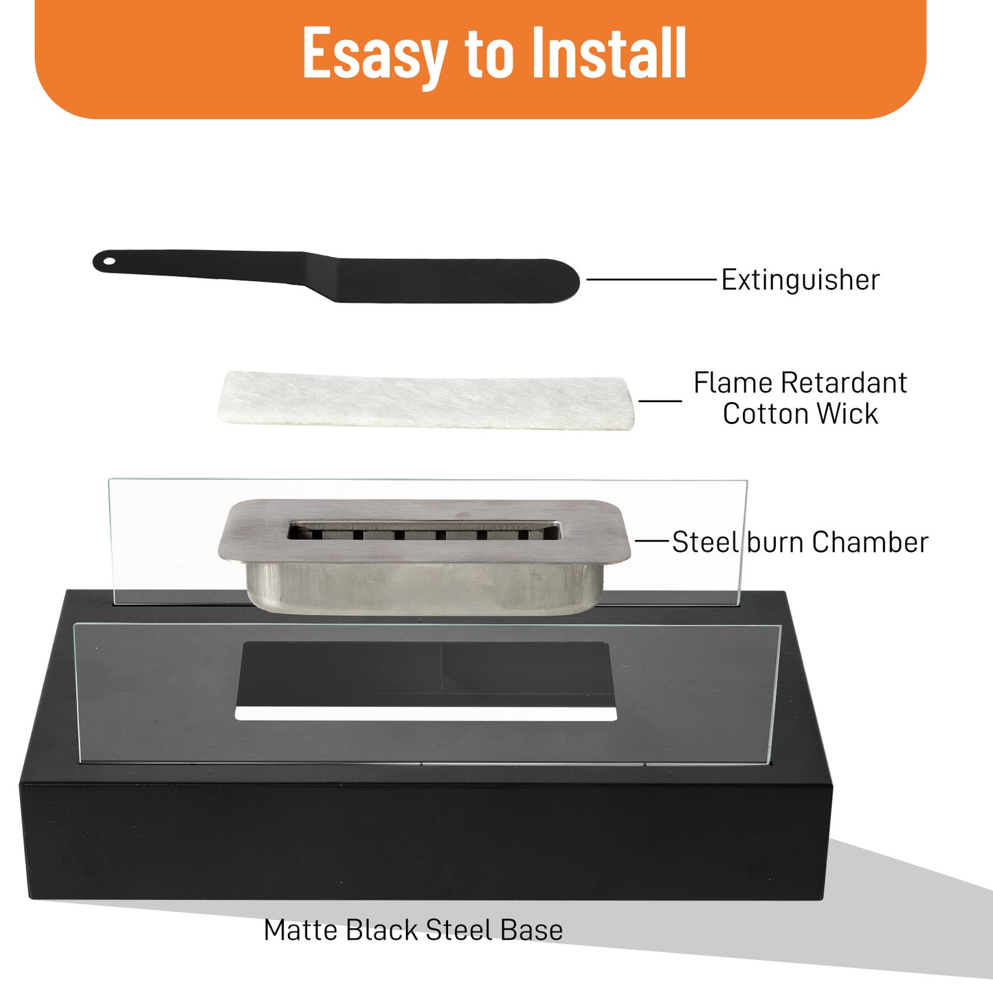 Black 13.8x7.1x5.5in With Windshield, Two Telescopic Forks, Fire Extinguishing Handle, Rectangular, Smokeless Stove, Iron Body, Stainless Steel Combustion Chamber