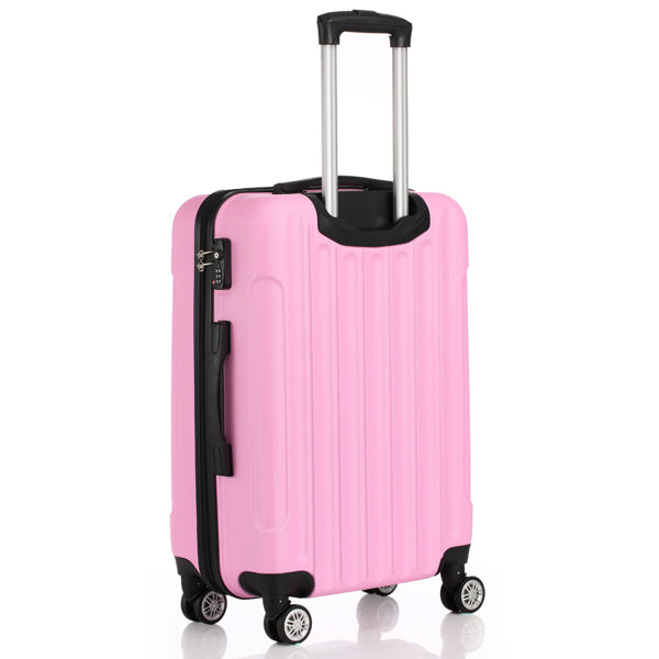 Cute and Durable 3-Piece Luggage Set (Pink)