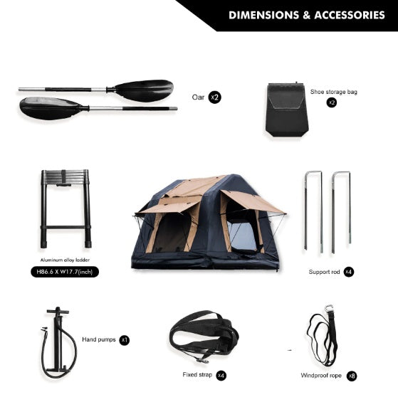 Foldable 2-3 People Amphibious Inflatable Car Roof Top Tent For Camping Outdoor Glamping Camping Tent For SUV,Truck