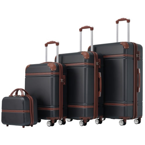 4-Piece Lightweight Hardshell Spinner Luggage Set in 7 Colors  with Cosmetic Case