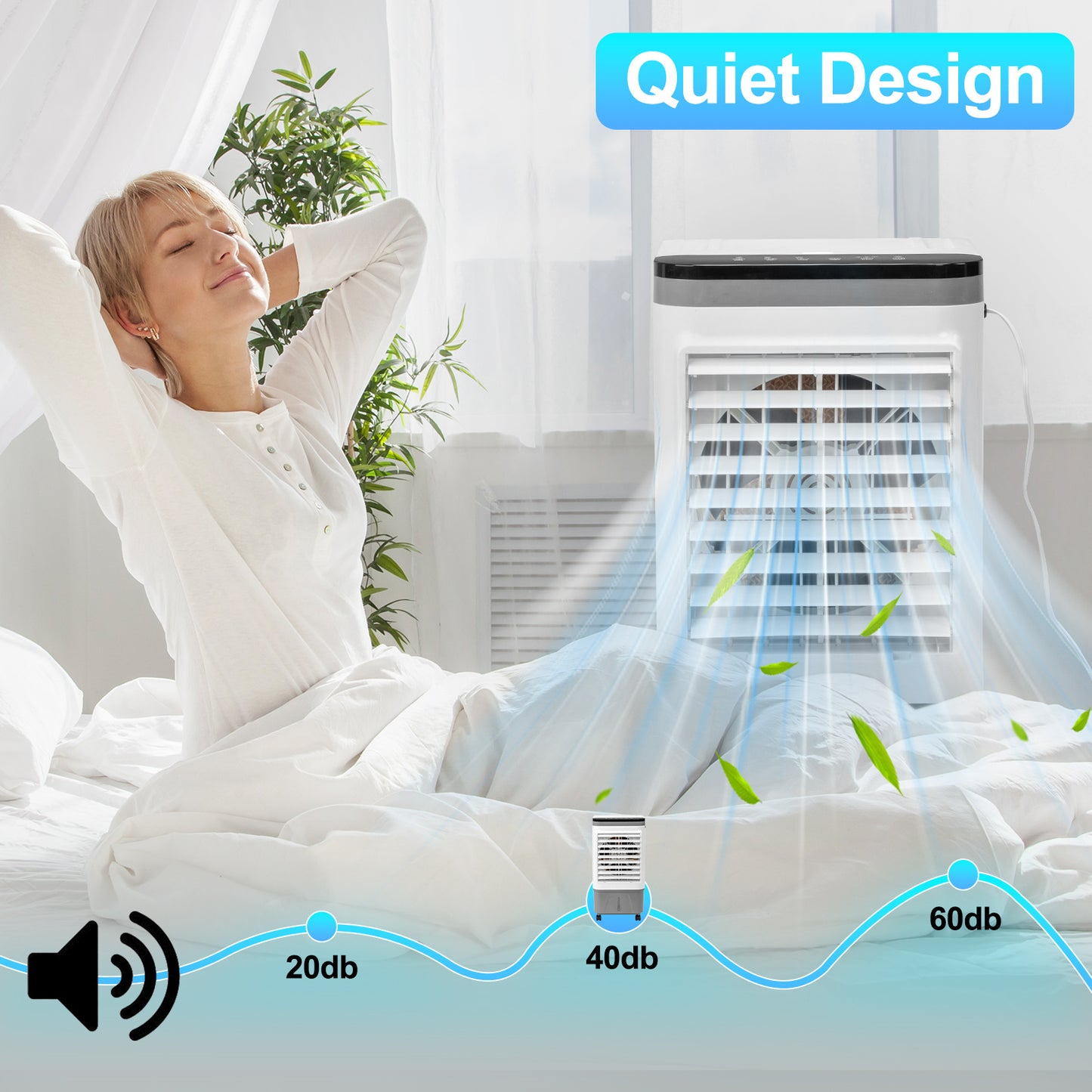 FREE SHIPPING! “Menofan Mobile” 5-Gallon 29” Evaporative Air Cooler and Fan with 3-in-1 Cooling and Humidification with 12-Hour Timer and Remote Control