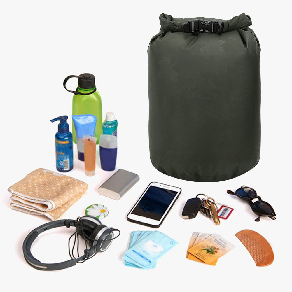 PVC Outdoor Foldable Waterproof Barrel Dry Bag Storage Carrying Bags Camping Hiking BeachMilitary Green