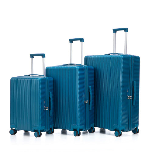 20 24 28 3 Pcs Set In ABS Spinner Wheel Luggage, Carry On Suitcase, Matching Color, TSA Combination Lock