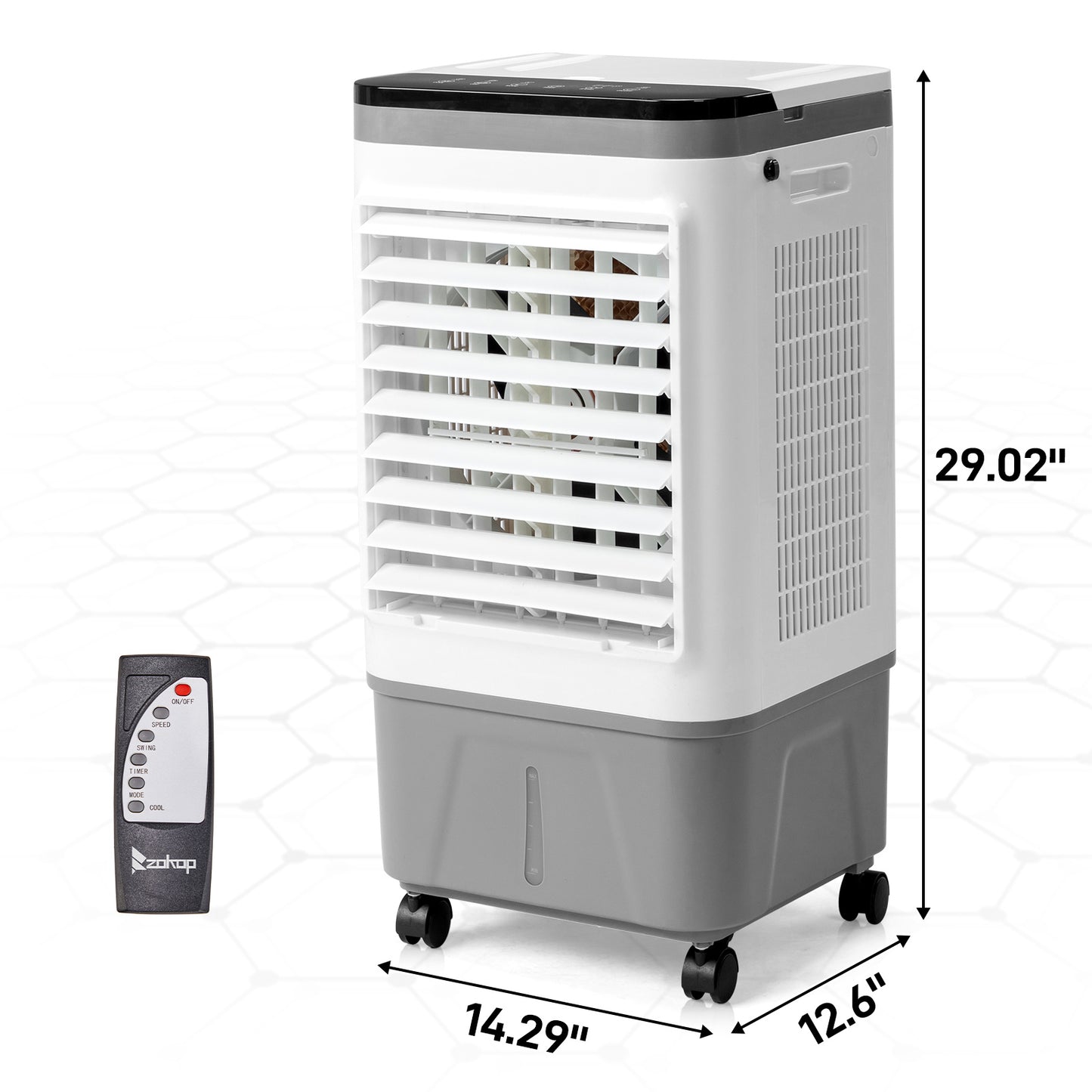 FREE SHIPPING! “Menofan Mobile” 5-Gallon 29” Evaporative Air Cooler and Fan with 3-in-1 Cooling and Humidification with 12-Hour Timer and Remote Control