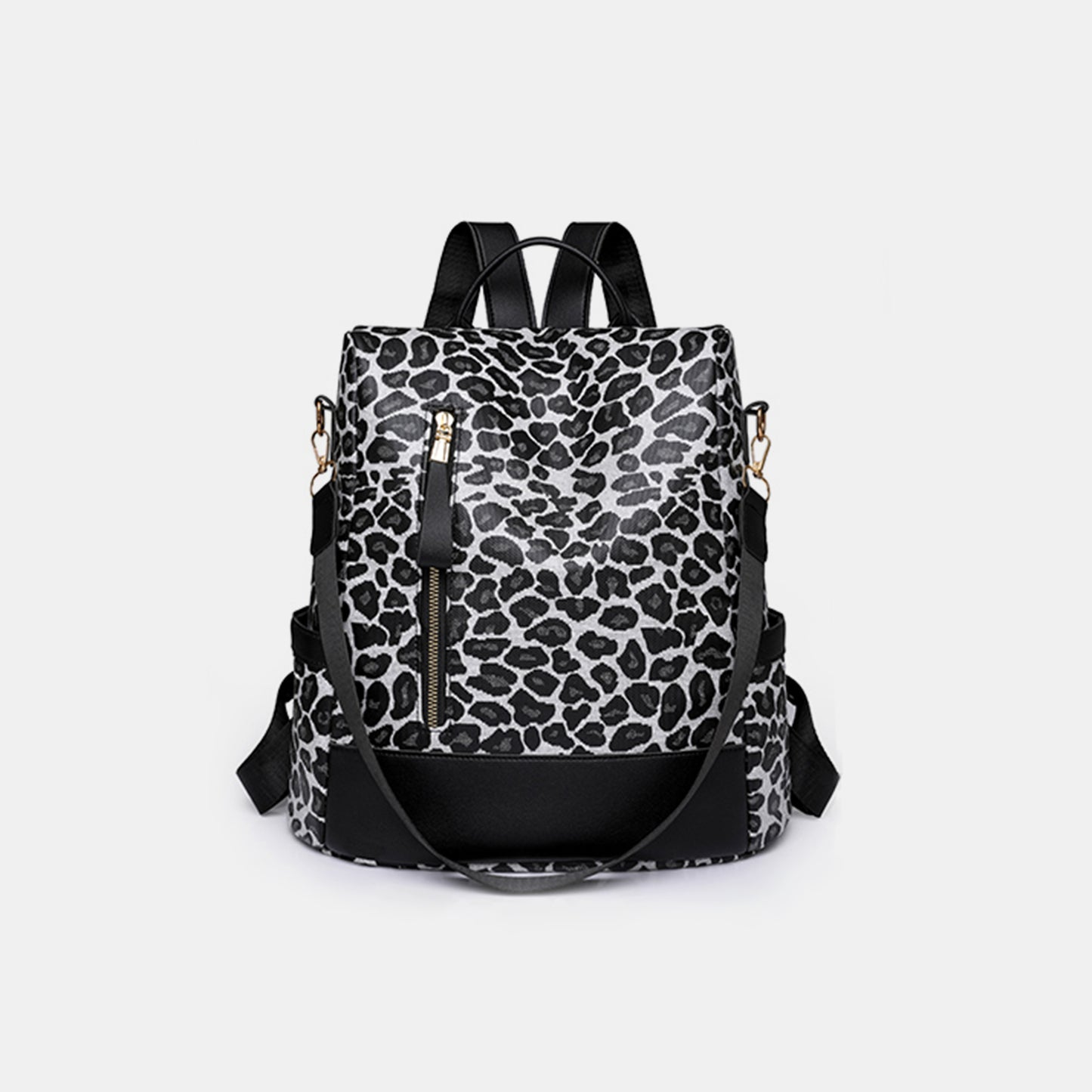 Leopard-Print Faux Leather Backpack