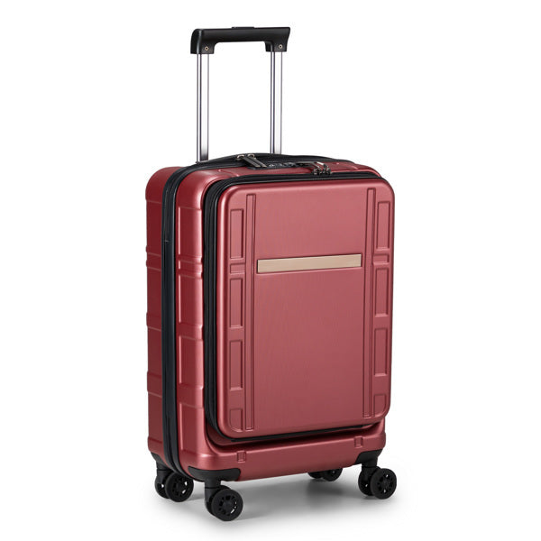 20-inch Lightweight Hardshell Carry-On Luggage with TSA Lock and Front Laptop Compartment (Wine Red)