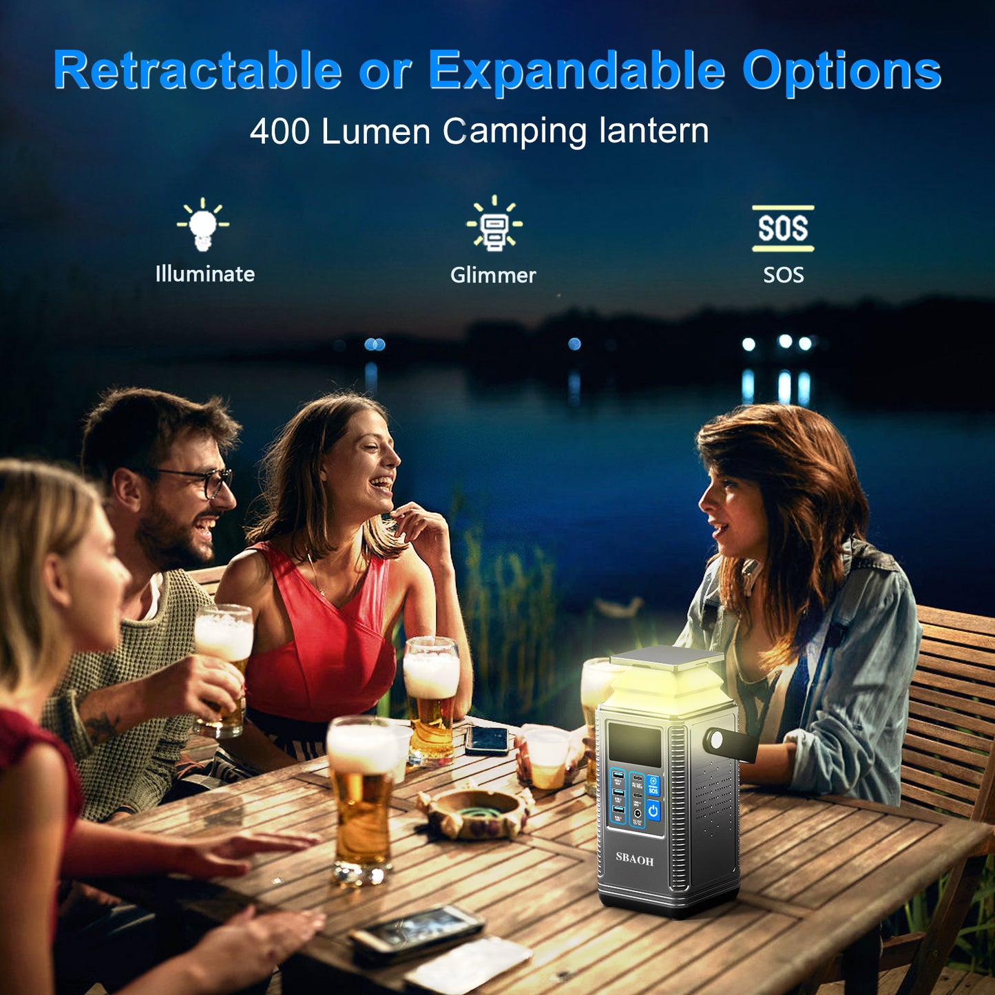 Camping Power Station 296Wh Power Bank 80000mAh Lithium Battery Outdoor Solar Generator USB Port Supply