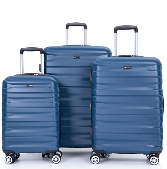 3-Piece Expandable Luggage Set (Dark Blue)