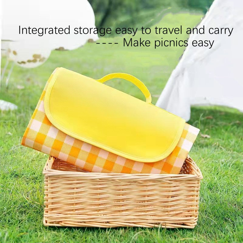 Waterproof Picnic Blanket - 2 M X 2 M, Thickened Aluminum Mold Moisture Resistant, Portable Outdoor Camping Mat, Tote Style Design, Suitable For Picnics, Beaches, Hiking And Festivals