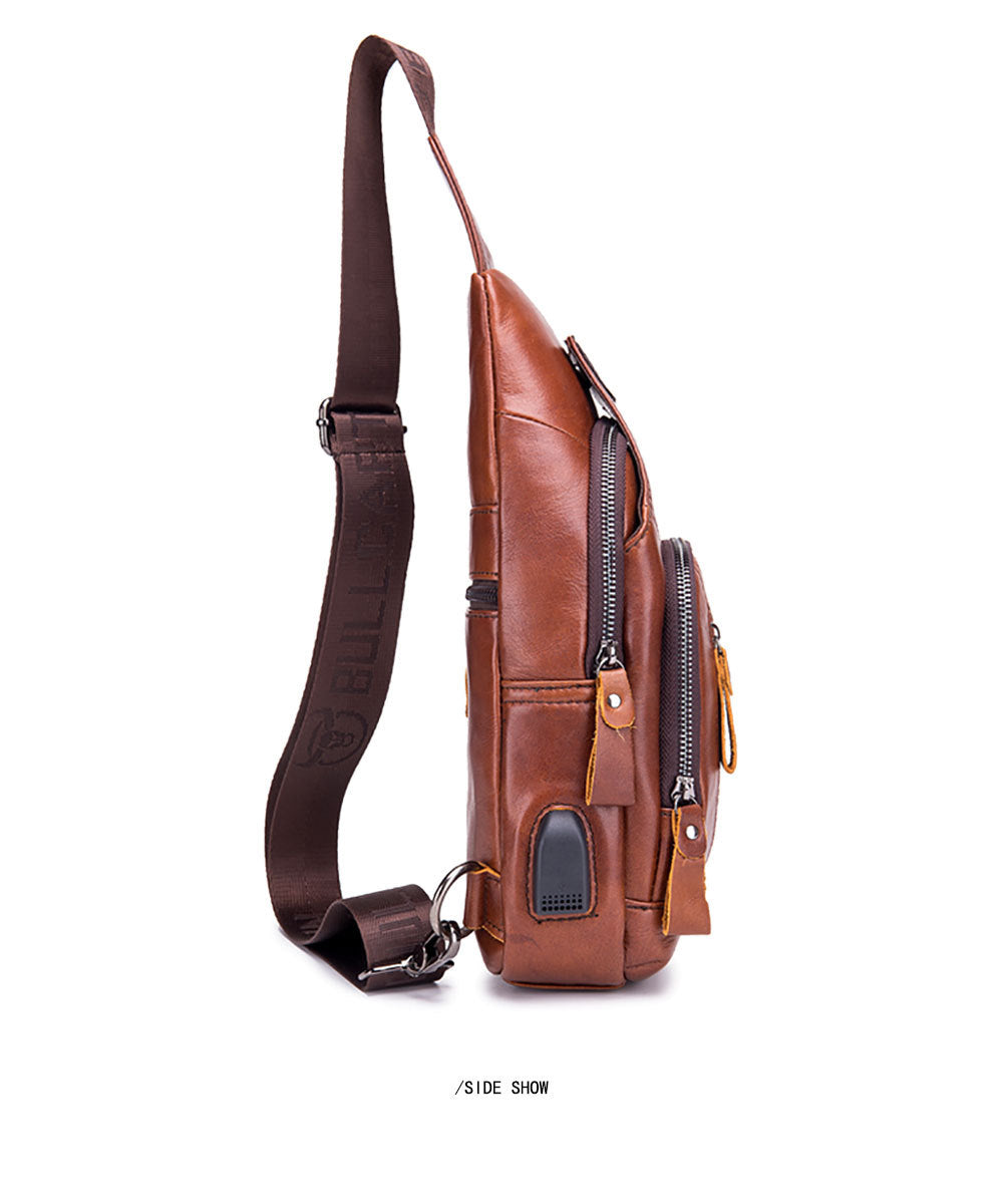 Genuine Cowhide Leather Crossbody Bag