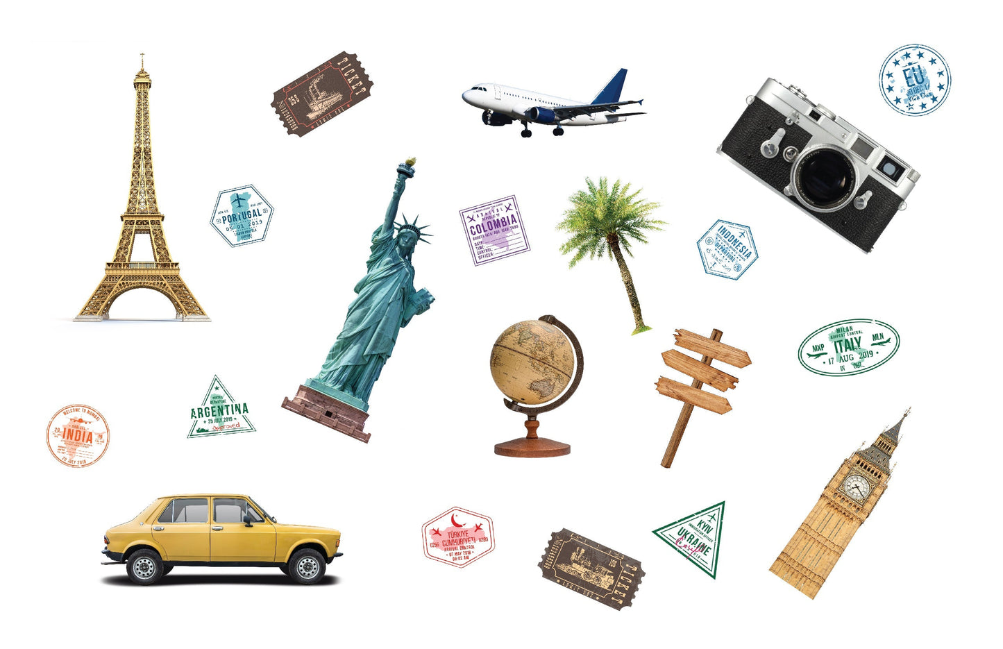 Wanderlust Travel-Inspired Wall Decal Stickers